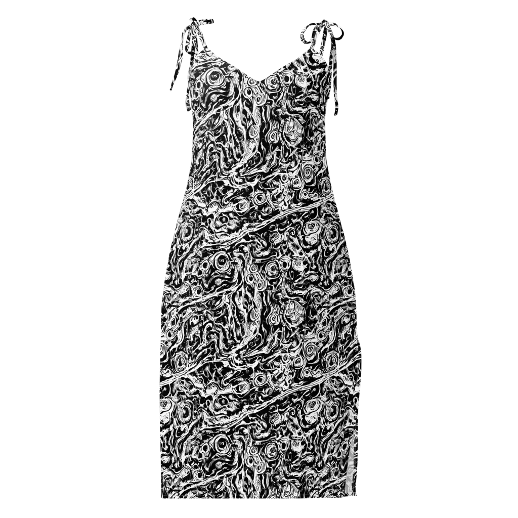 Turbulent Ink on Slip Dress — Front