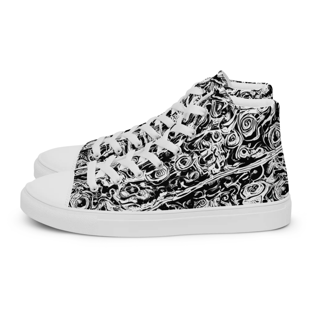 Turbulent Ink on Men's High Top Canvas Shoes — Left