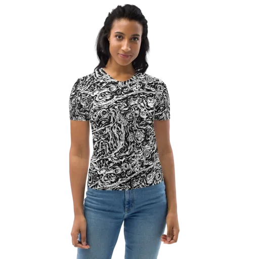 Turbulent Ink on a Women's Crew Neck T-Shirt