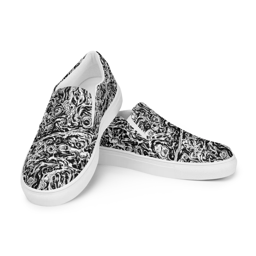 Turbulent Ink on Men's Slip-On Canvas Shoes — Left Front