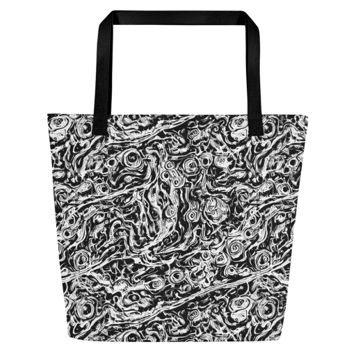 Turbulent Ink on a Large Tote Bag W/ Pocket