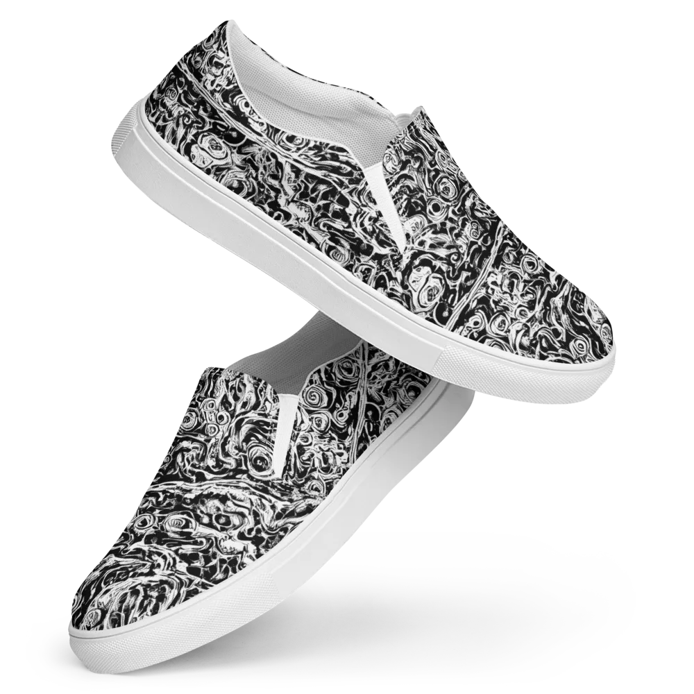 Turbulent Ink on Women's Slip-On Canvas Shoes — Front