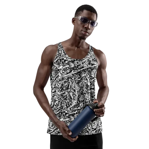 Turbulent Ink on a Men's Tank Top
