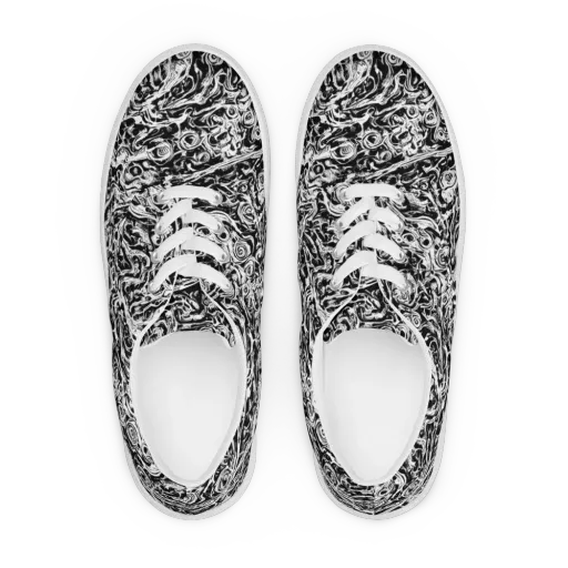 Turbulent Ink on a Men's Lace-Up Canvas Shoes