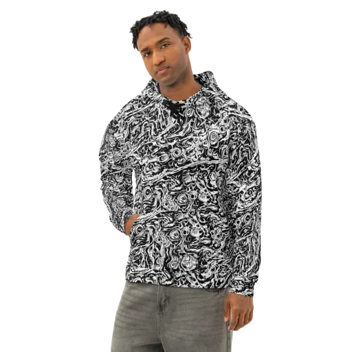 Turbulent Ink on a Cotton Hoodie