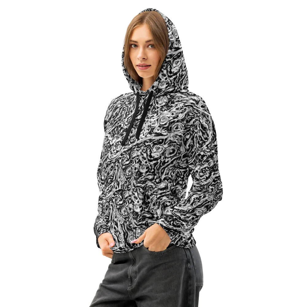 Turbulent Ink on Cotton Hoodie — Left Front