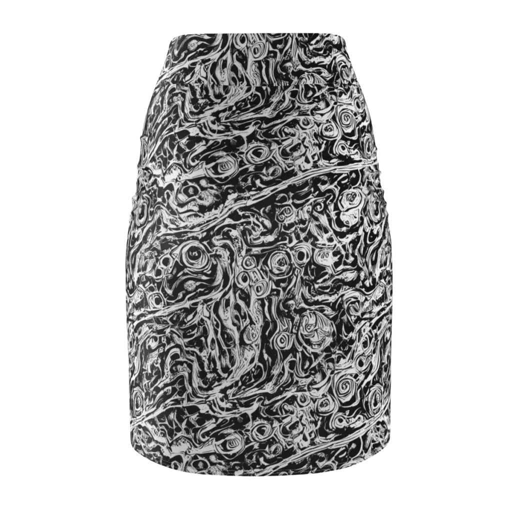 Turbulent Ink on Pencil Skirt — Back
