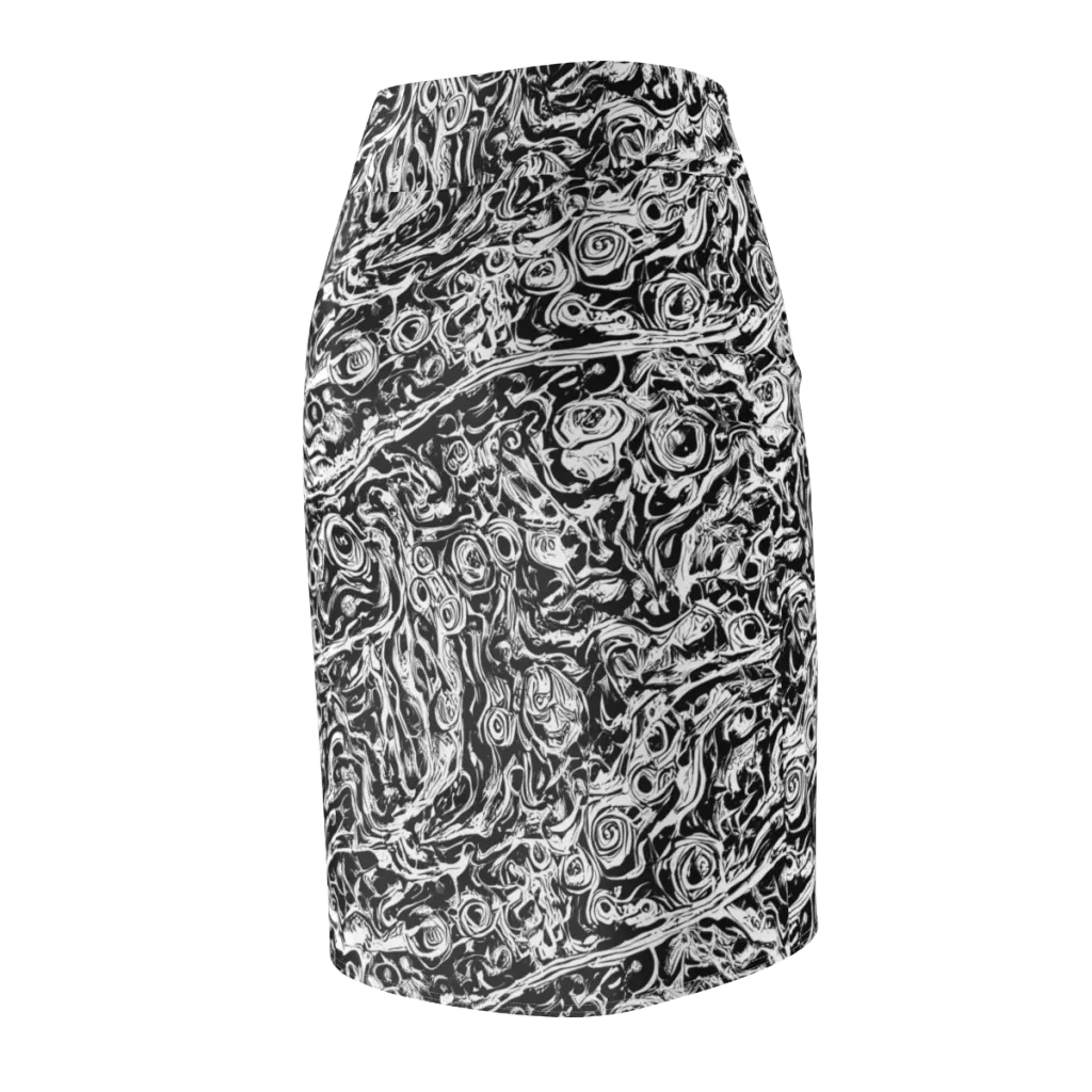 Turbulent Ink on Pencil Skirt — Back Side