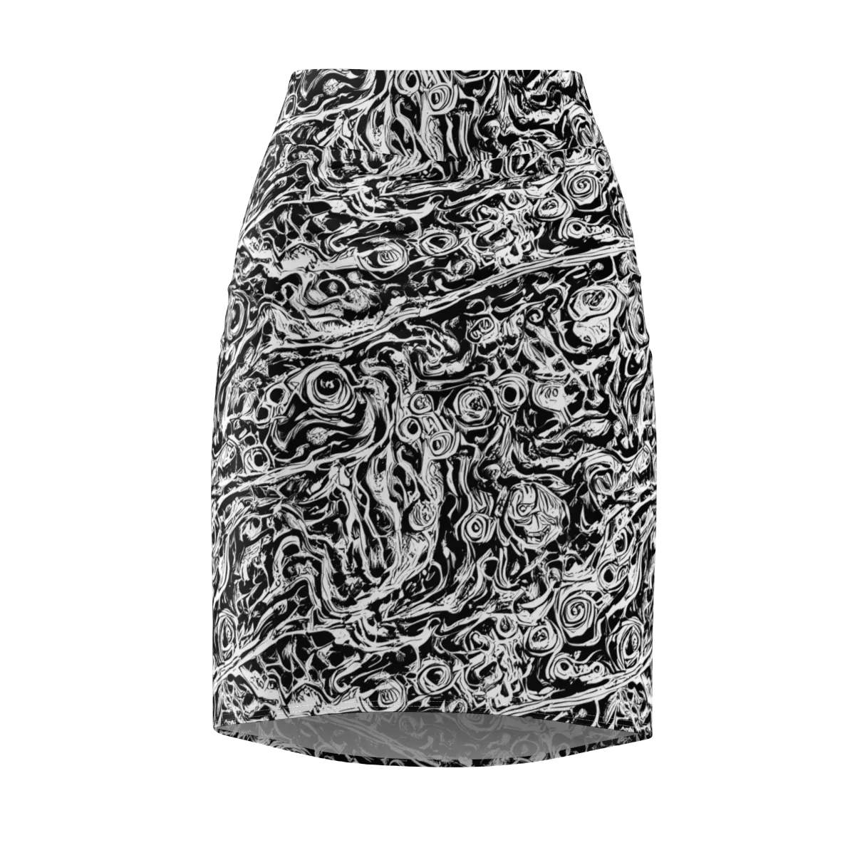Turbulent Ink on Pencil Skirt — Front