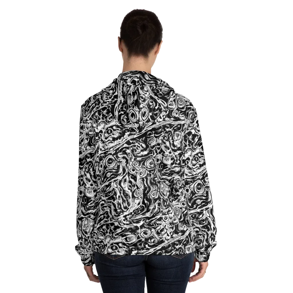Turbulent Ink on Women's Full-Zip Hoodie — Back On Person
