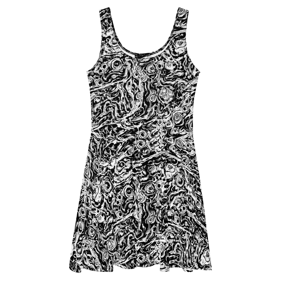 Turbulent Ink on Skater Dress — Front