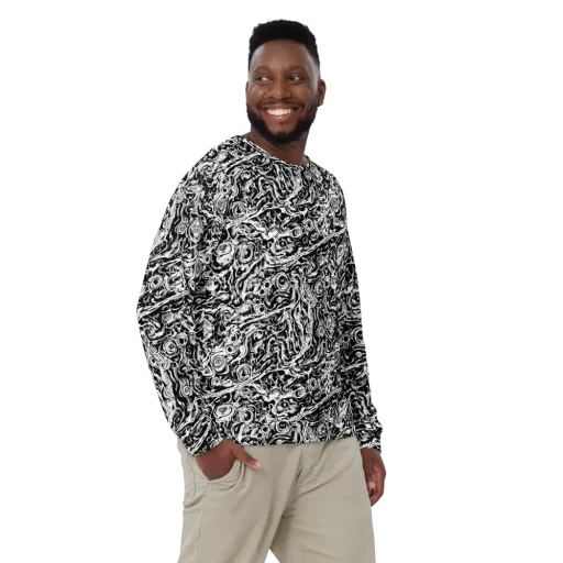 Turbulent Ink on a Sweatshirt