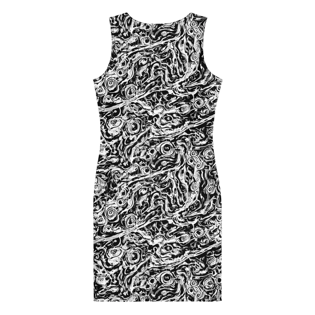 Turbulent Ink on Bodycon Dress — Back