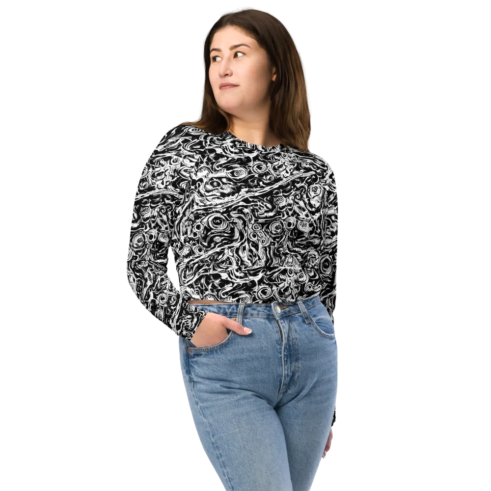 Turbulent Ink on Long Sleeve Crop Top — Front