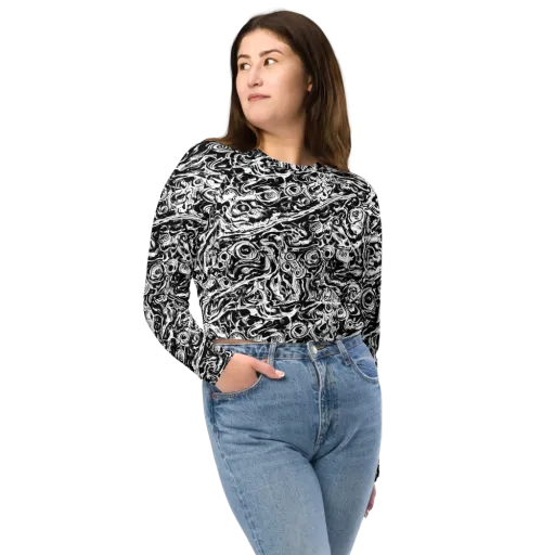 Turbulent Ink on a Long Sleeve Crop Top