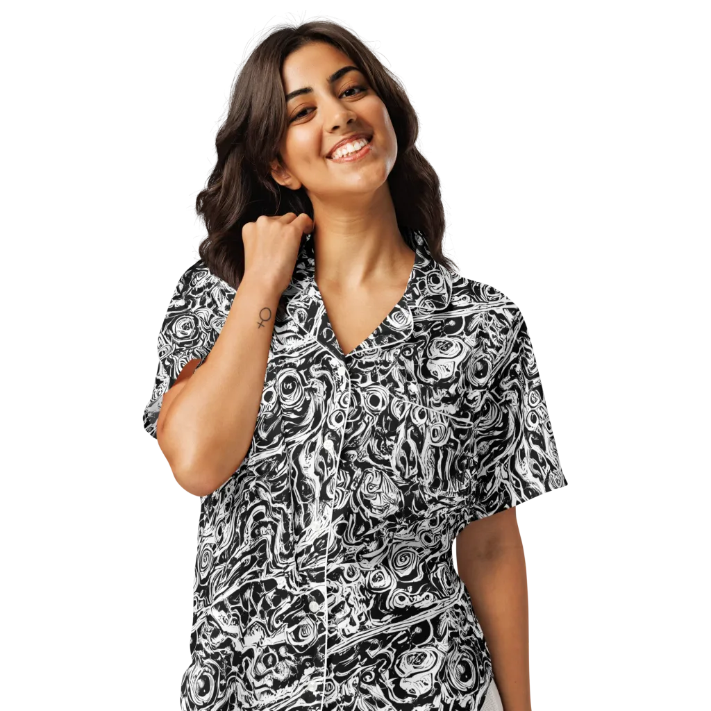 Turbulent Ink on Women's Short Sleeve Pajama Top — Front