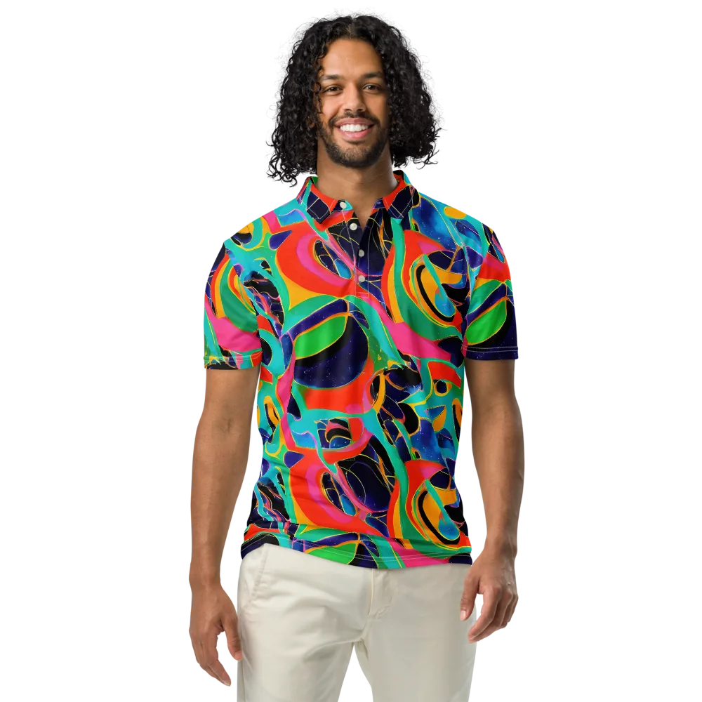 Color Collider on Men's Slim Fit Polo Shirt — Front
