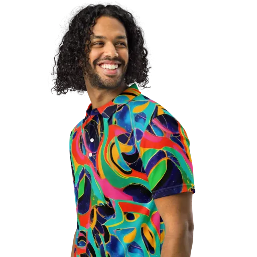 Color Collider on a Men's Slim Fit Polo Shirt