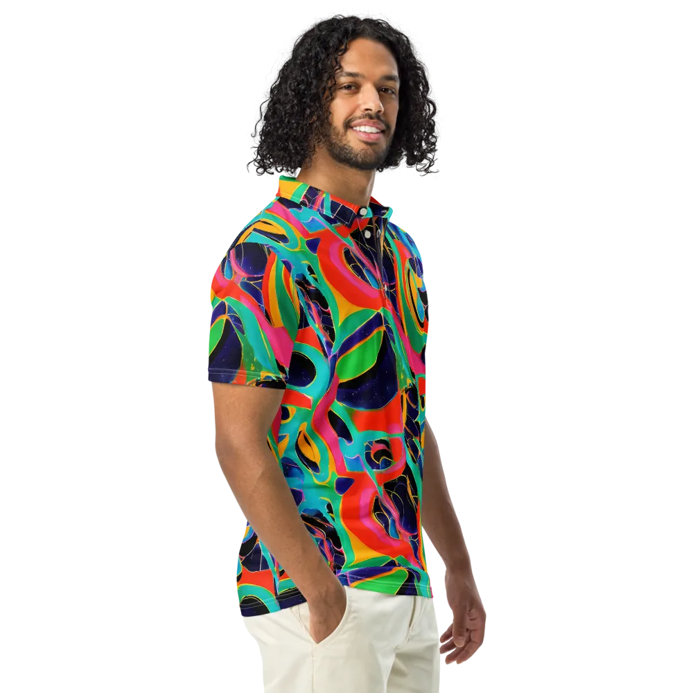 Color Collider on Men's Slim Fit Polo Shirt — Right Front