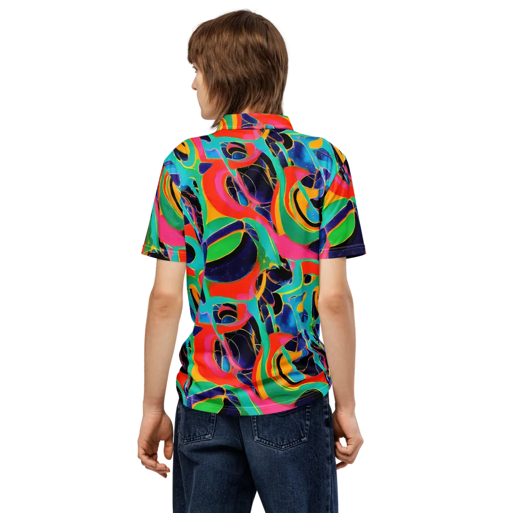 Color Collider on Men's Slim Fit Polo Shirt — Back