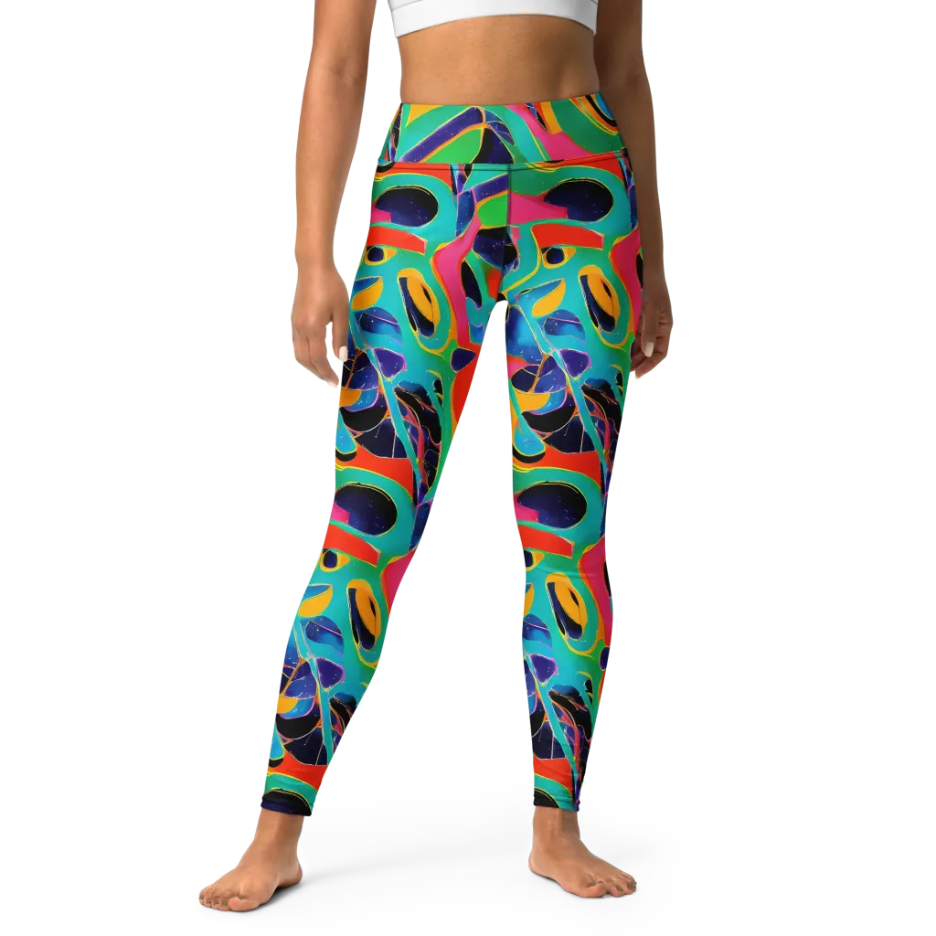 Color Collider on Yoga Leggings — Front