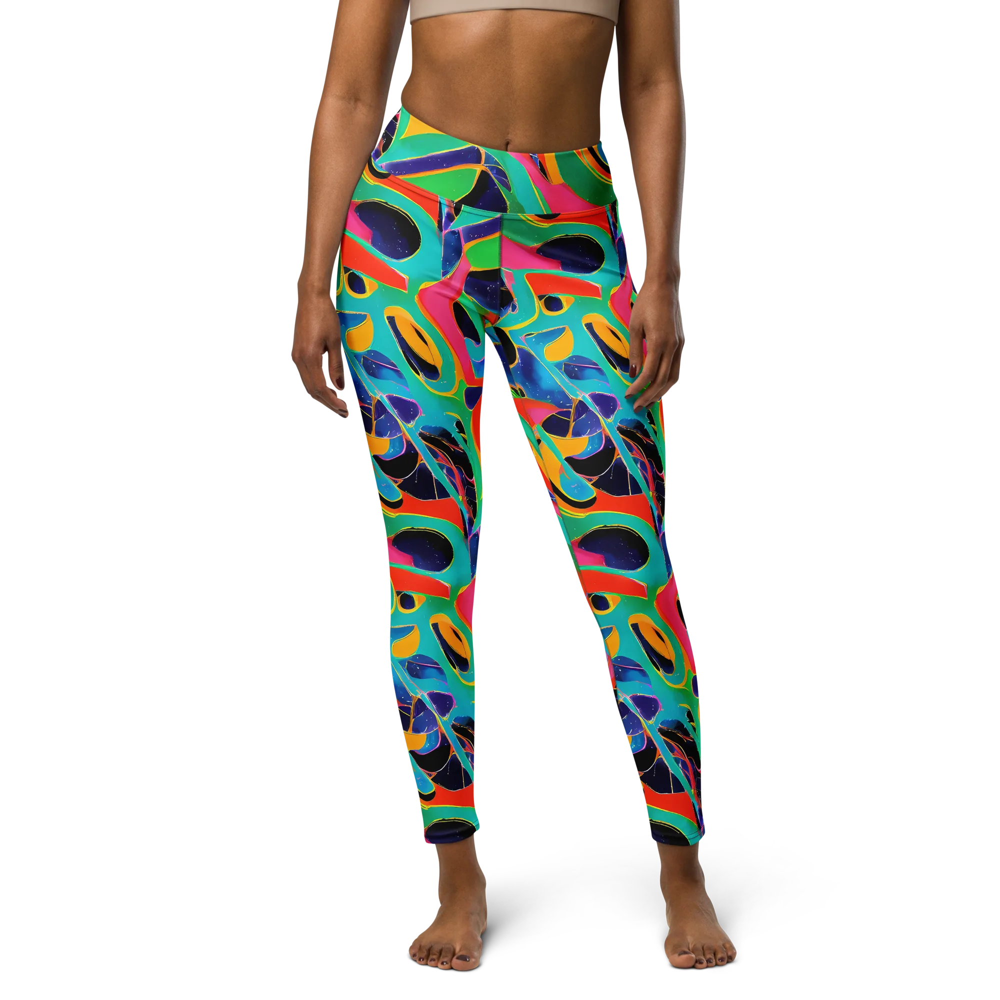 Color Collider on Yoga Leggings — Front