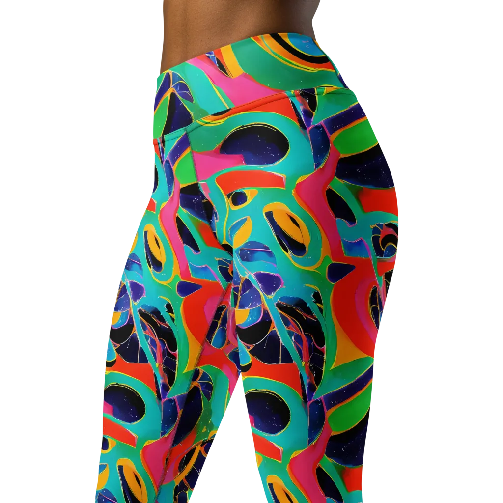 Color Collider on Yoga Leggings — Left Front