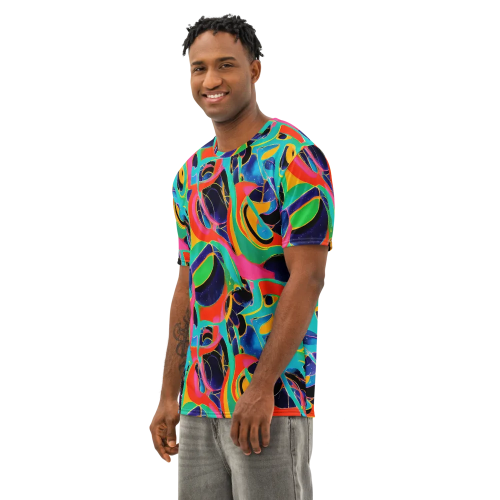 Color Collider on Men's Cotton Crew Neck T-Shirt — Left Front