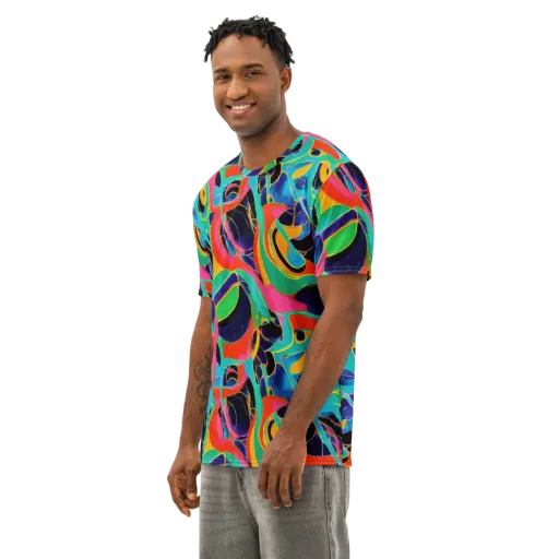Color Collider on a Men's Cotton Crew Neck T-Shirt