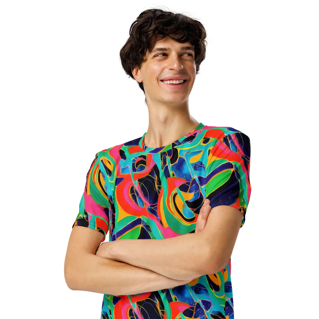 Color Collider on Men's Crew Neck T-Shirt — Left Front