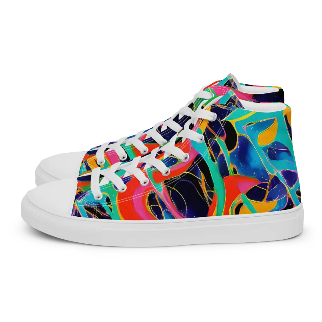 Color Collider on Men's High Top Canvas Shoes — Left