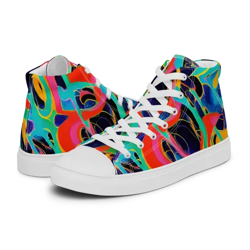 Color Collider on a Men's High Top Canvas Shoes