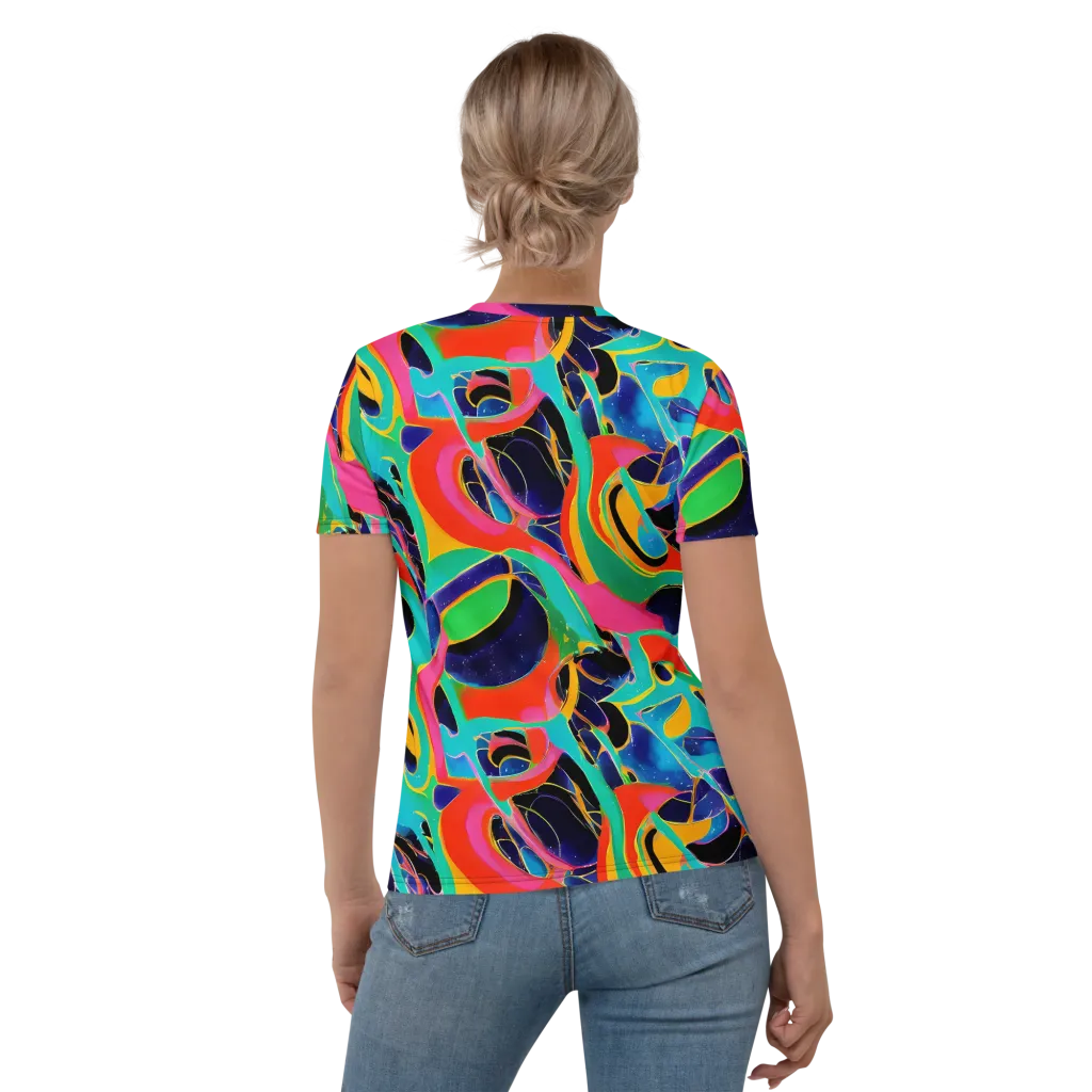 Color Collider on Women's Crew Neck T-Shirt — Back