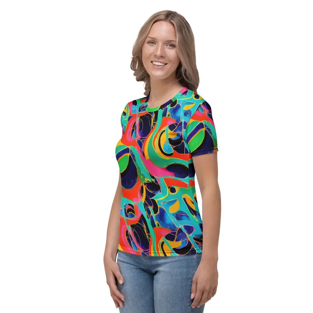 Color Collider on Women's Crew Neck T-Shirt — Left