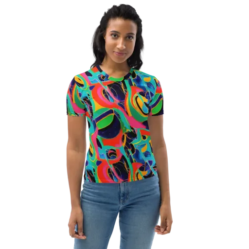 Color Collider on a Women's Crew Neck T-Shirt
