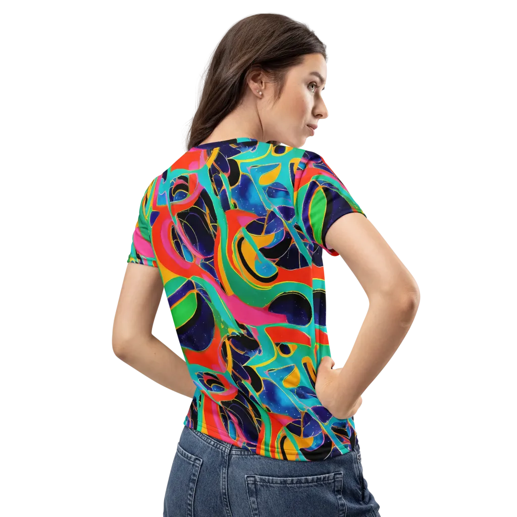 Color Collider on Women's Crew Neck T-Shirt — Back