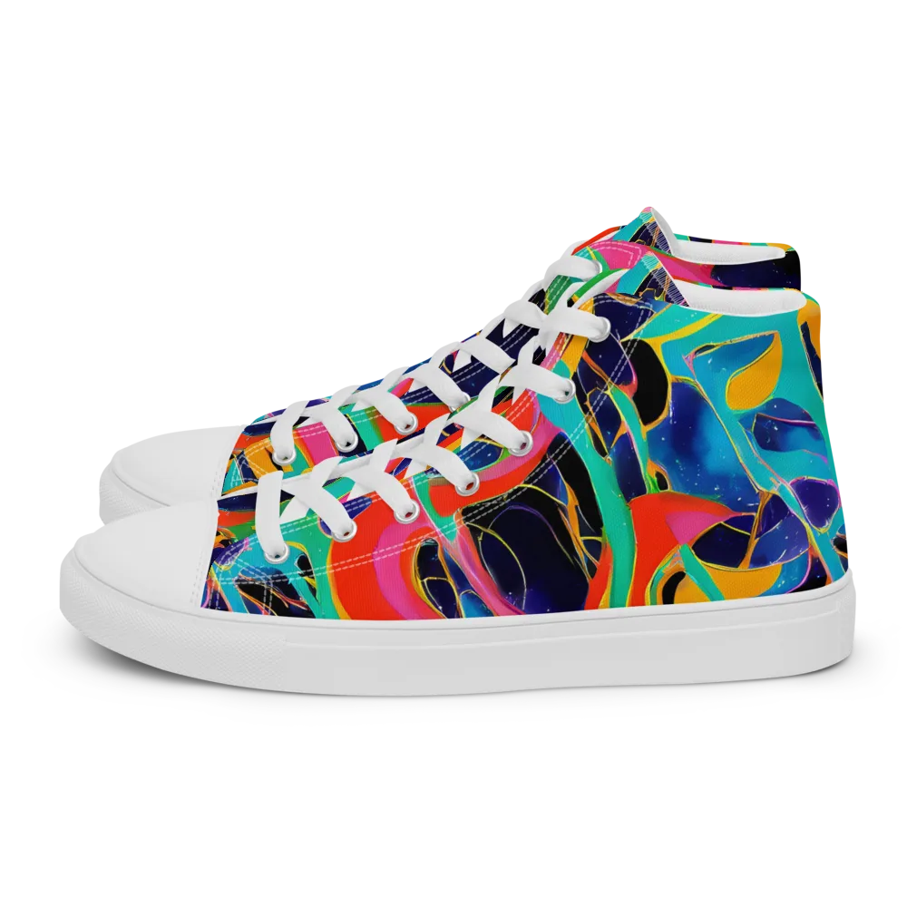 Color Collider on Women's High Top Canvas Shoes — Left