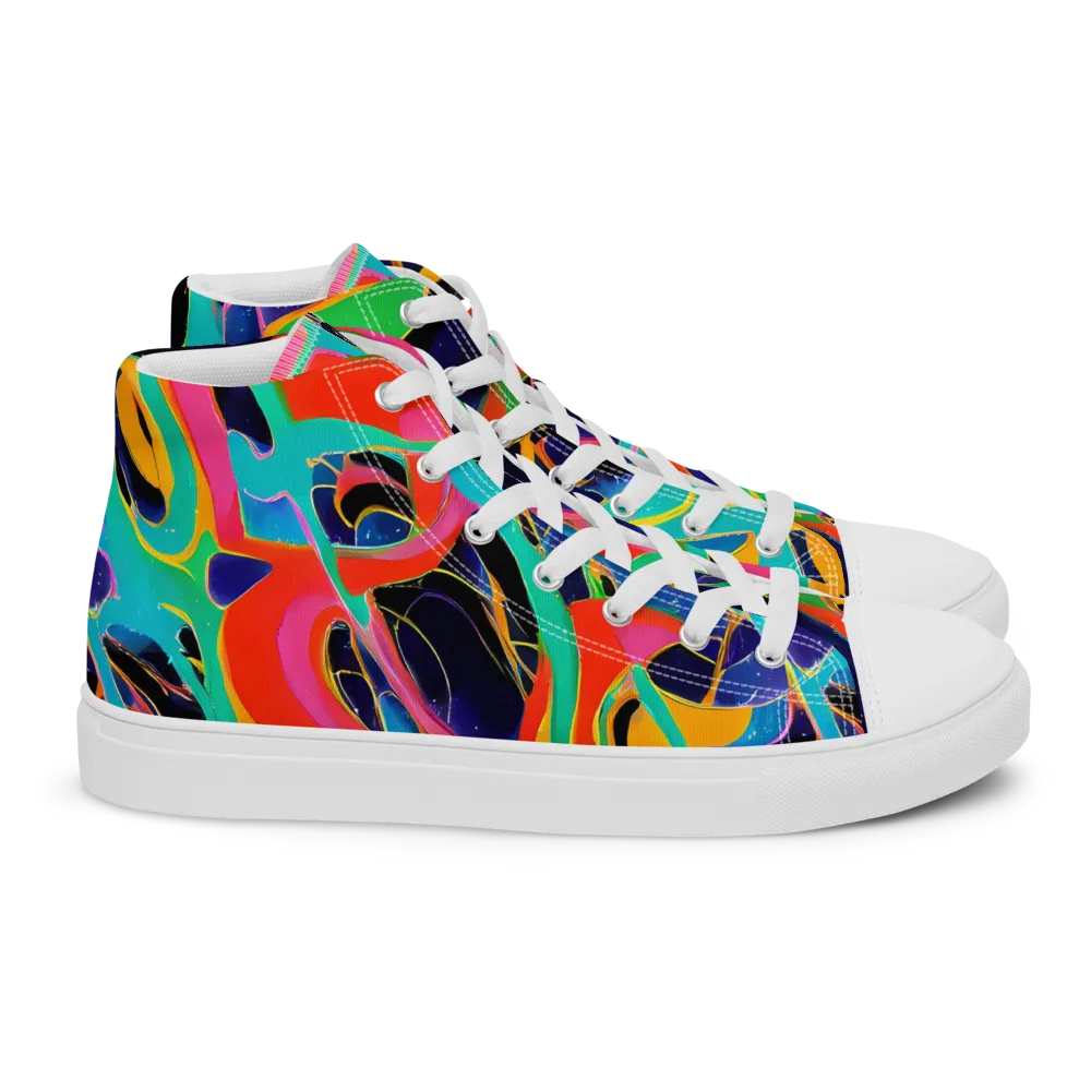Color Collider on Women's High Top Canvas Shoes — Right