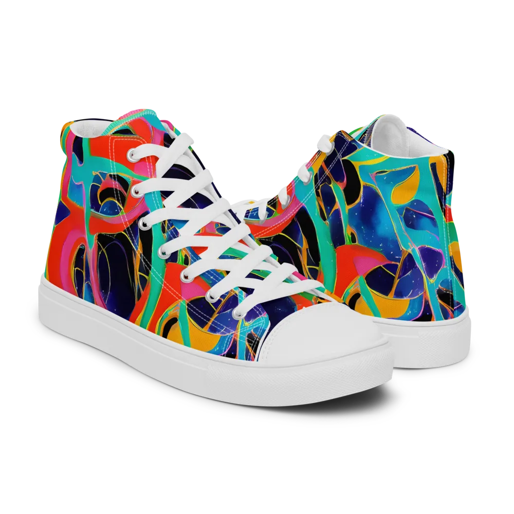 Color Collider on Women's High Top Canvas Shoes — Right