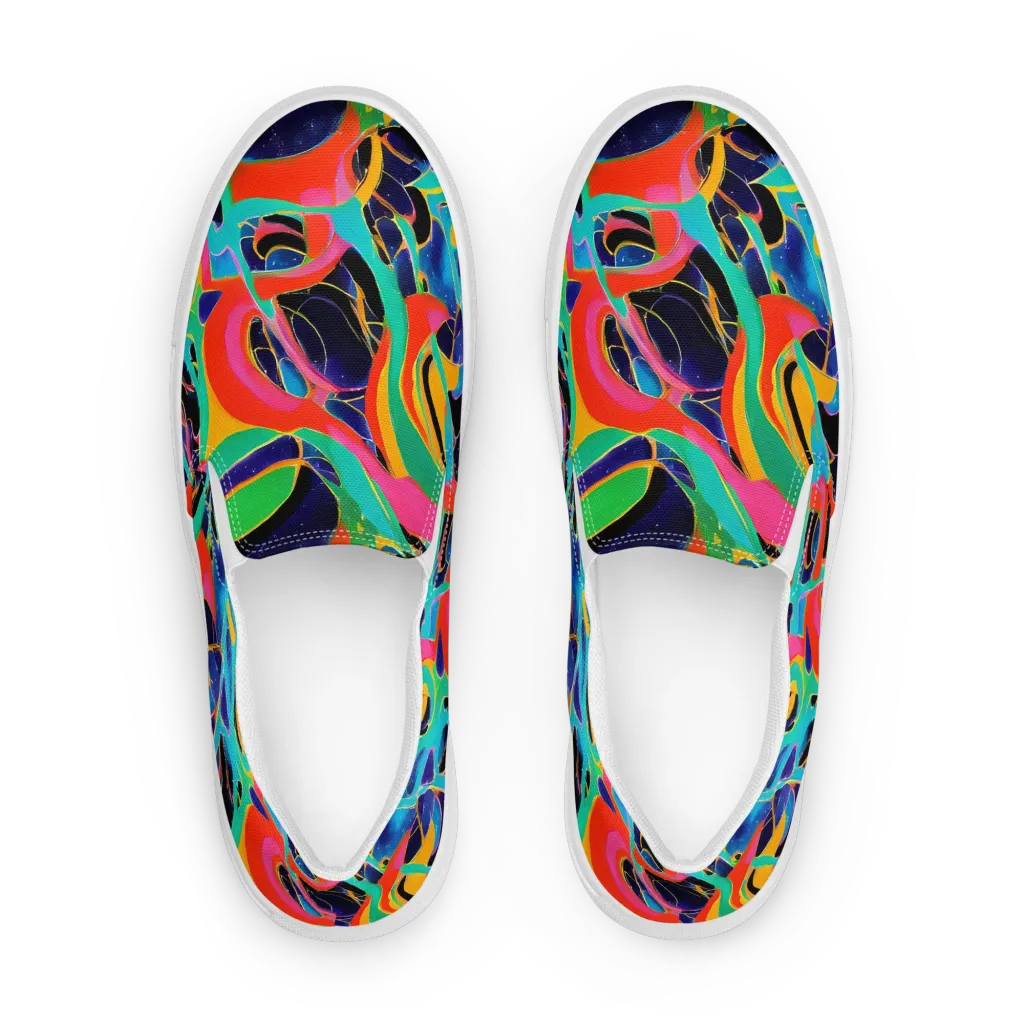 Color Collider on Men's Slip-On Canvas Shoes — Front