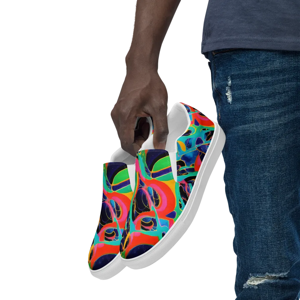 Color Collider on Men's Slip-On Canvas Shoes — Left Front