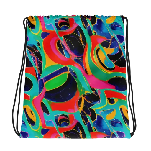 Color Collider on a Drawstring Bag