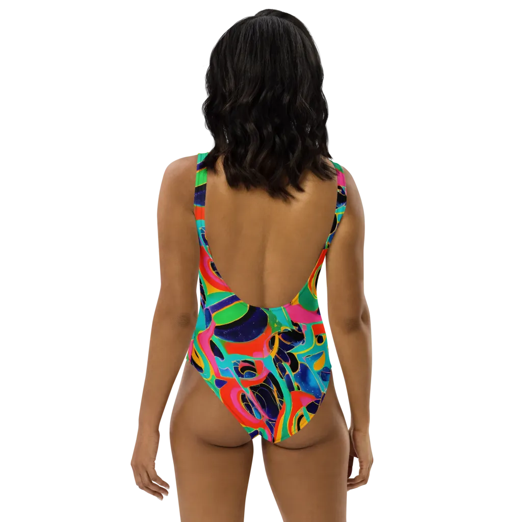 Color Collider on One-Piece Swimsuit — Back