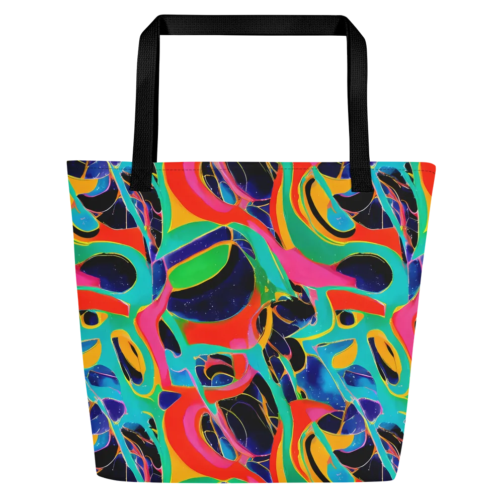 Color Collider on Large Tote Bag W/ Pocket — Front