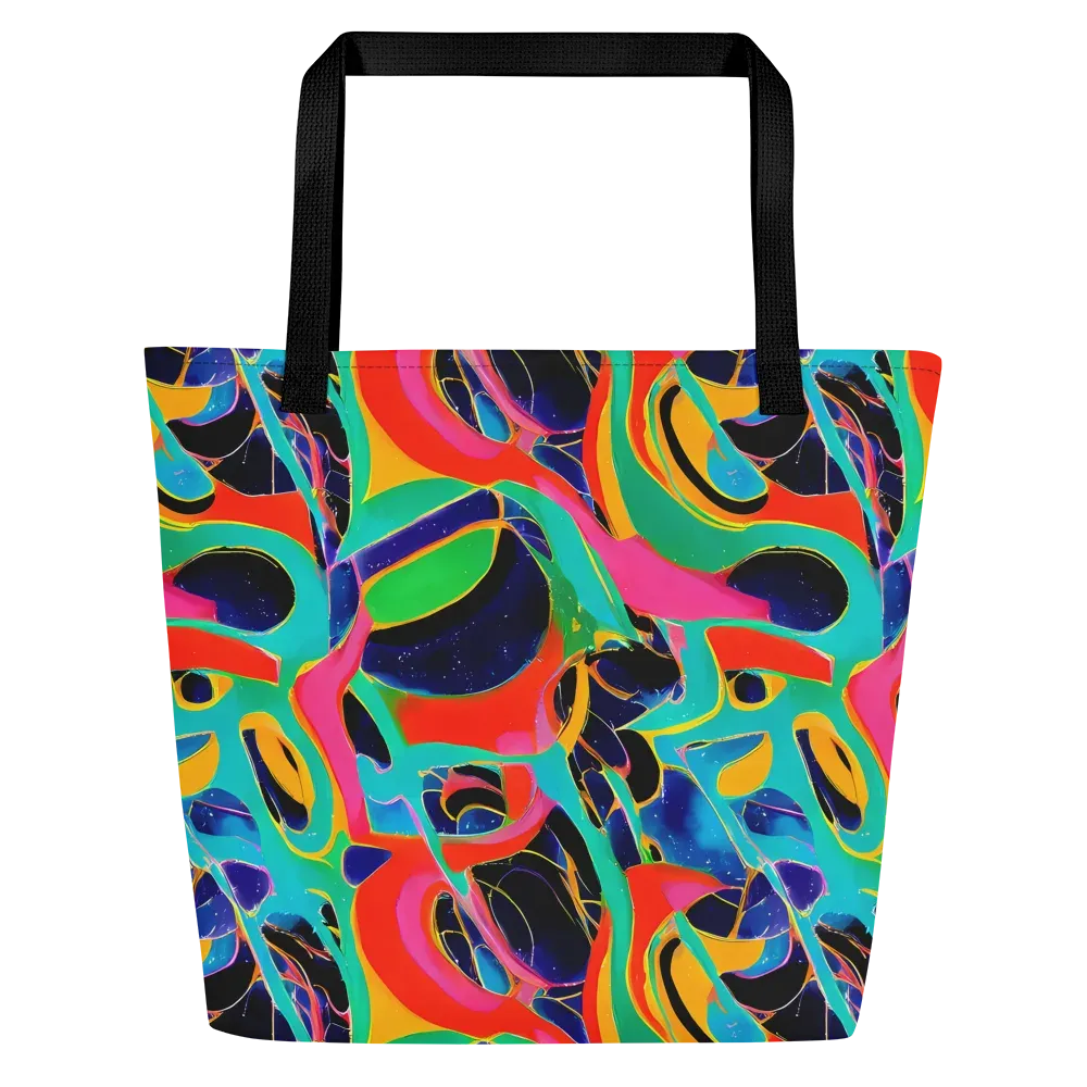 Color Collider on Large Tote Bag W/ Pocket — Front