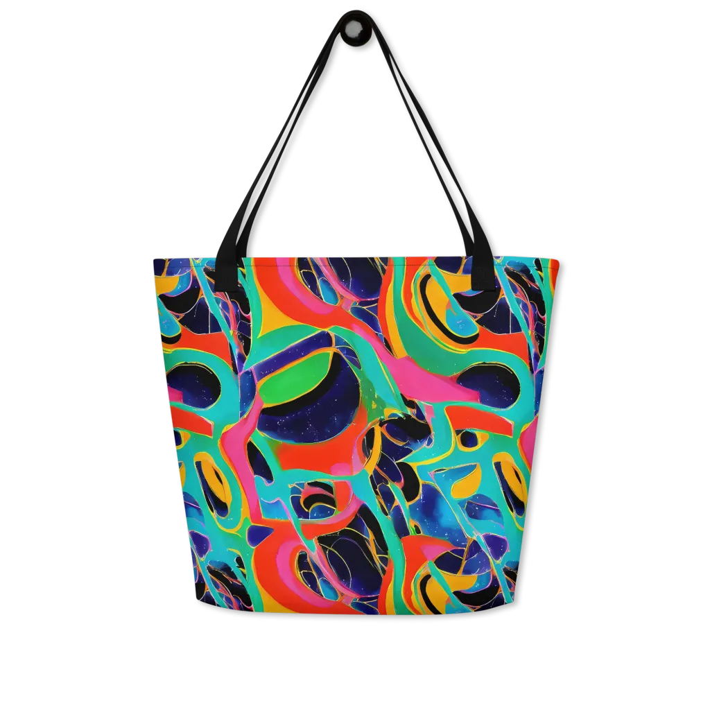 Color Collider on Large Tote Bag W/ Pocket — Front