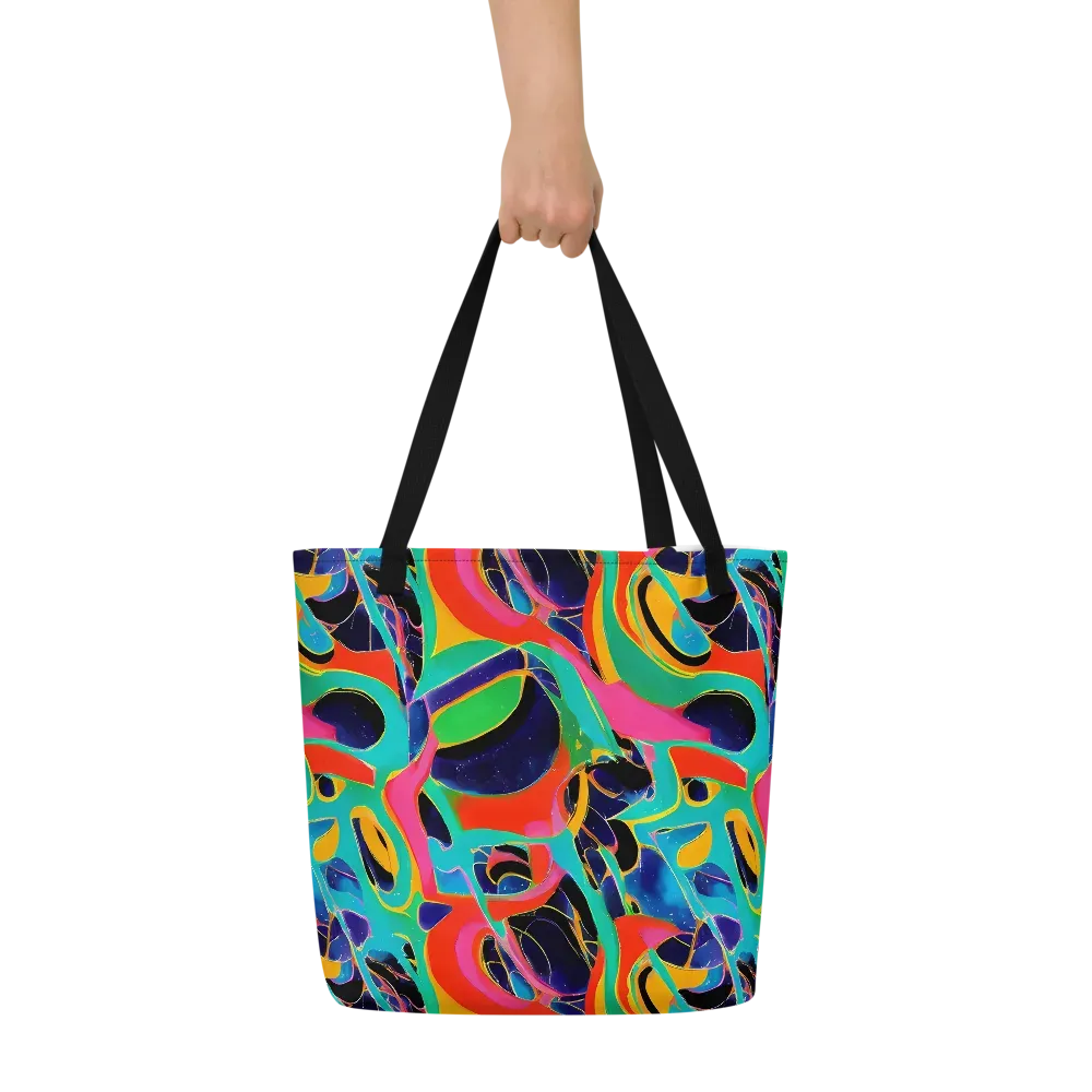 Color Collider on Large Tote Bag W/ Pocket — Front