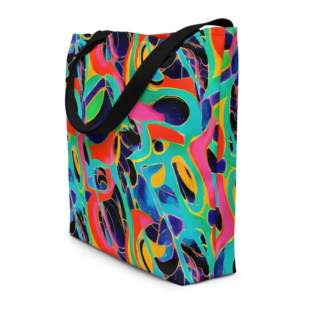 Color Collider on Large Tote Bag W/ Pocket — Front