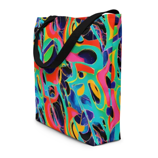 Color Collider on a Large Tote Bag W/ Pocket