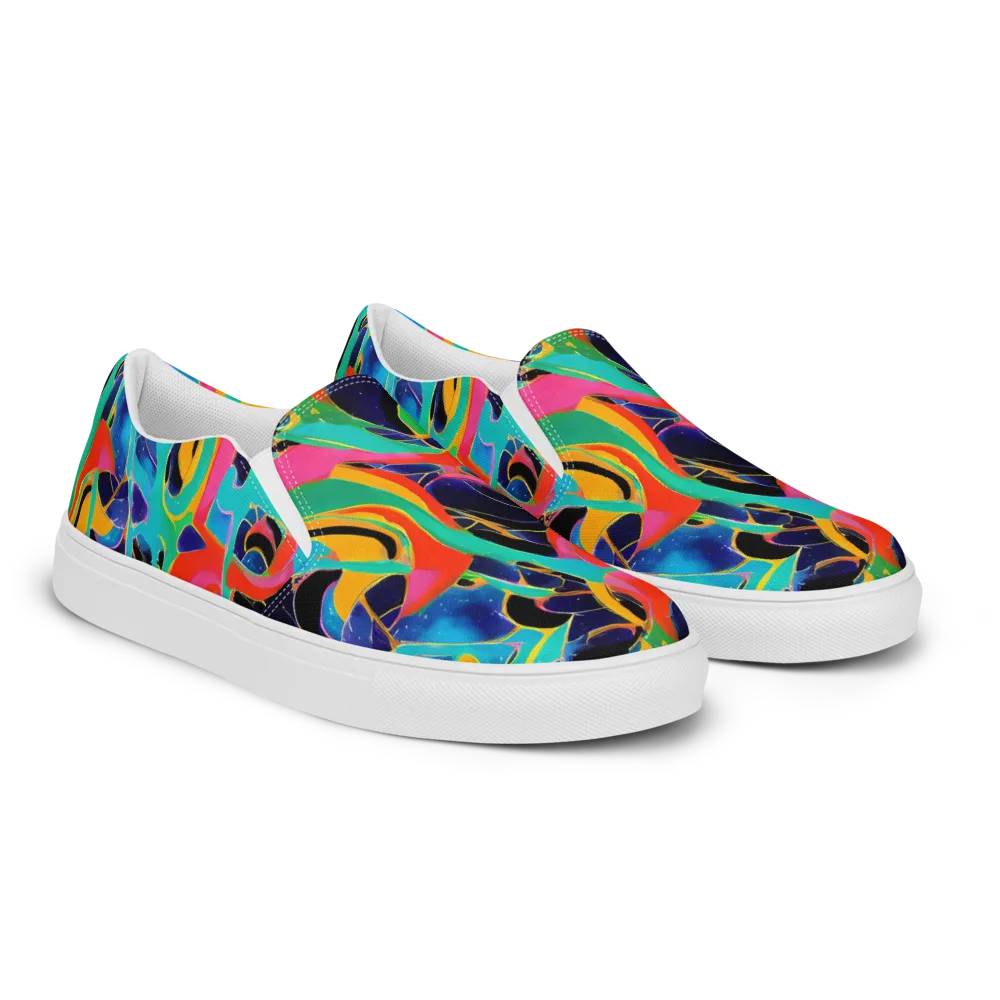 Color Collider on Women's Slip-On Canvas Shoes — Right Front